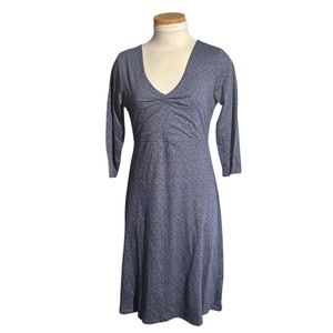 Toad and Co Rosalinda Rushed Front  Blue Patterned Dress Size Small